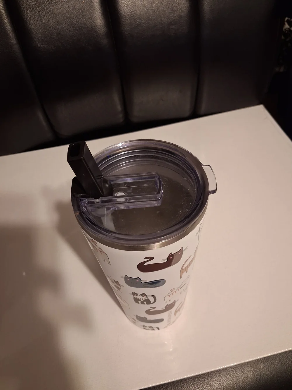 White Cat Pattern Insulated Tumbler - Pets Cat Design